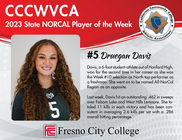 CCCWVCA - 2023 State NORCAL Player of the Week